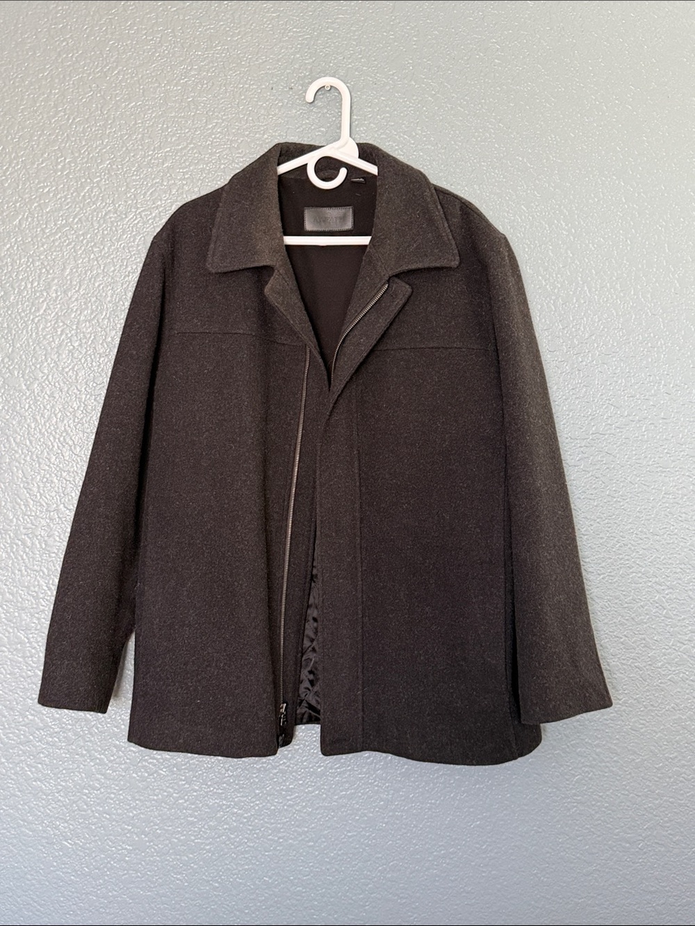 Alfani Men's Charcoal 100% Wool Pea Coat